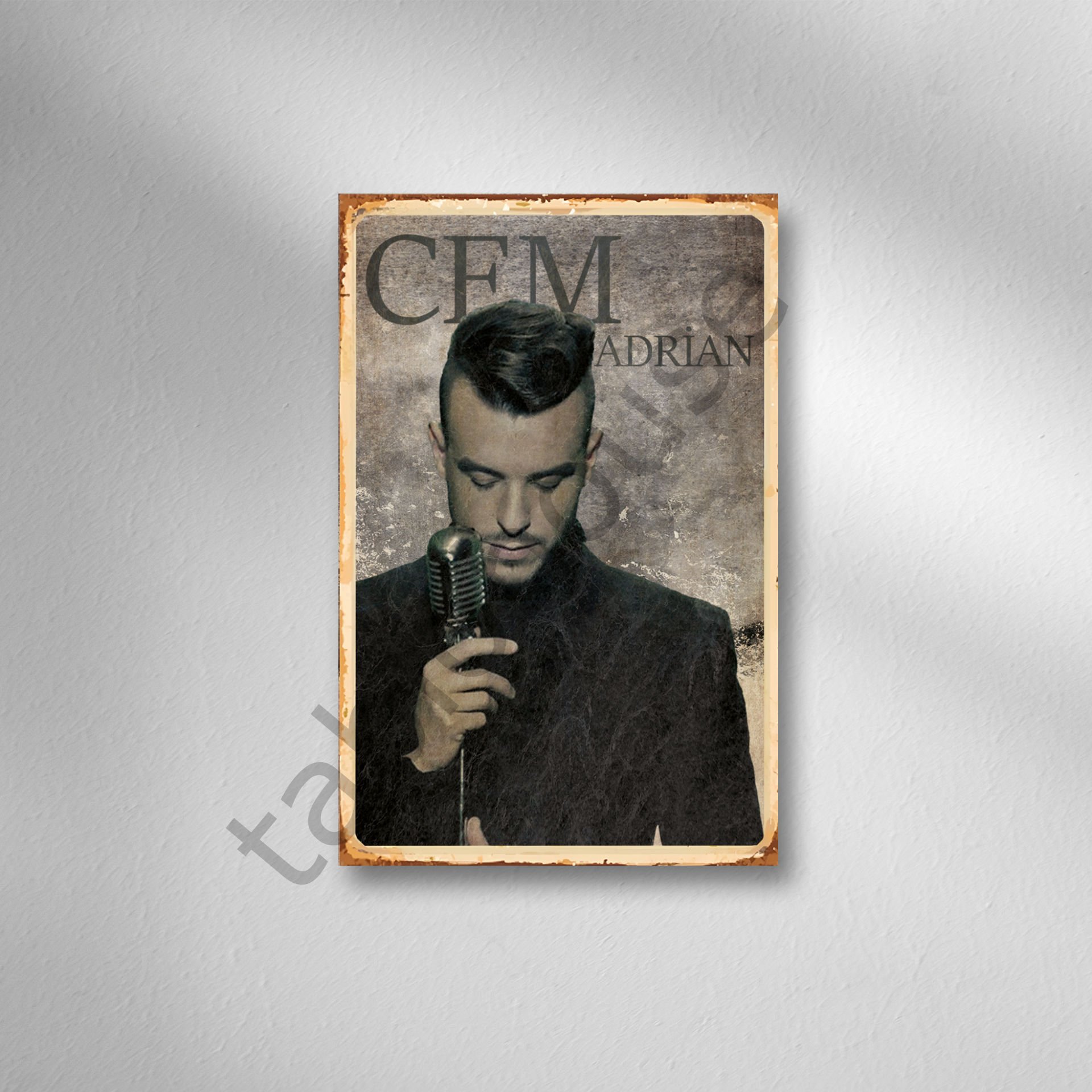 Cem Adrian Retro Ahşap Poster