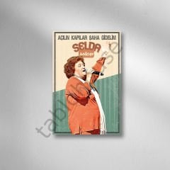 Selda Bağcan Retro Ahşap Poster