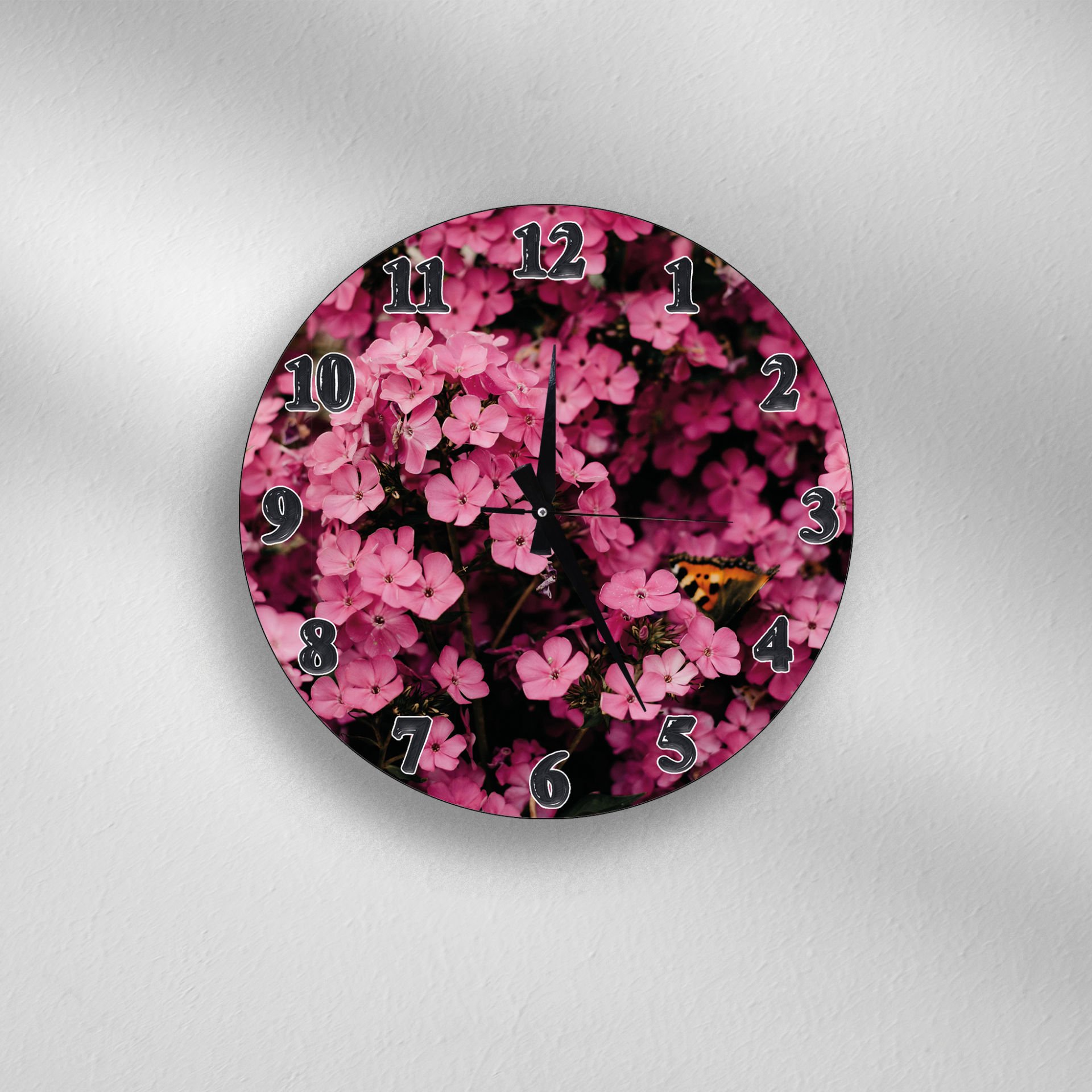 Flowers Ahşap Duvar Saati