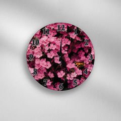 Flowers Ahşap Duvar Saati