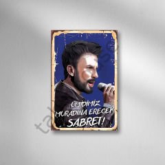 Ümidimiz Muradına Erecek Sabret Retro Ahşap Poster