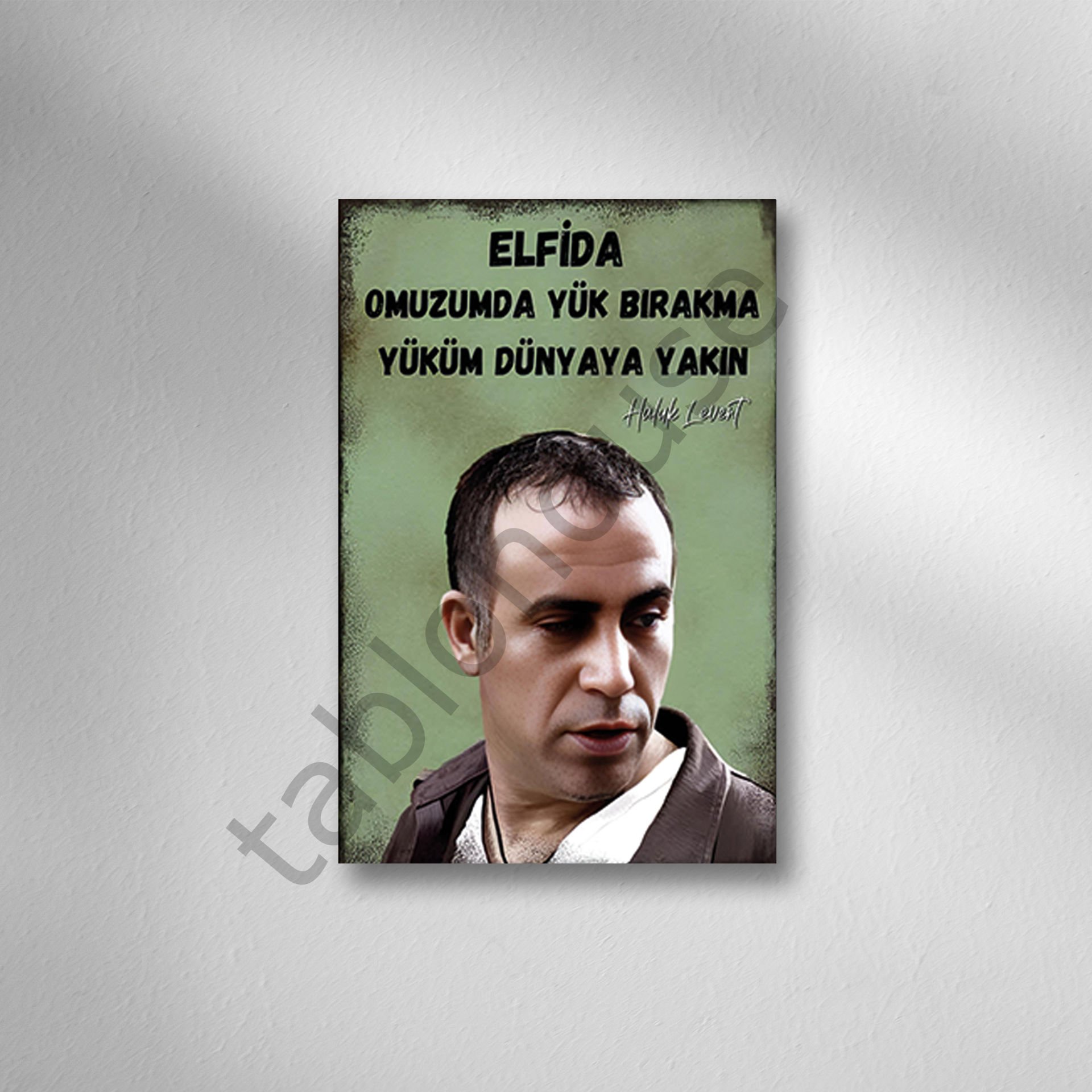 Haluk Levent ''Elfida'' Retro Ahşap Poster