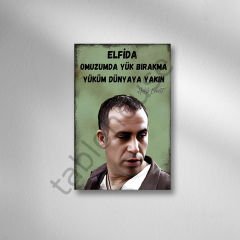 Haluk Levent ''Elfida'' Retro Ahşap Poster