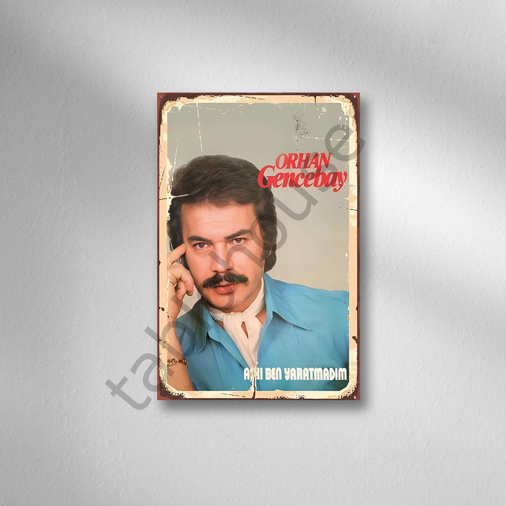 Orhan Gencebay Retro Ahşap Poster