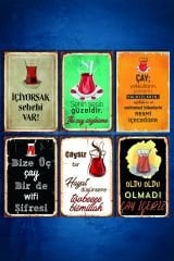 6'lı Retro Ahşap Poster