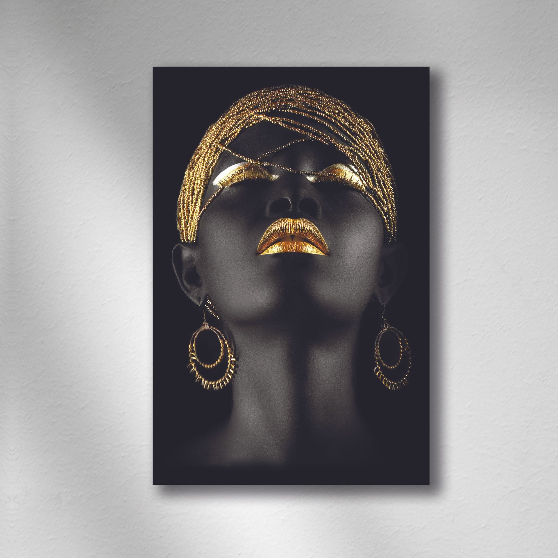 Afrikalı Kadın Soyut Gold Detay Tablo