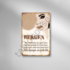Bergen ''Kader Diyemezsin Sen Kendin Ettin'' Retro Ahşap Poster