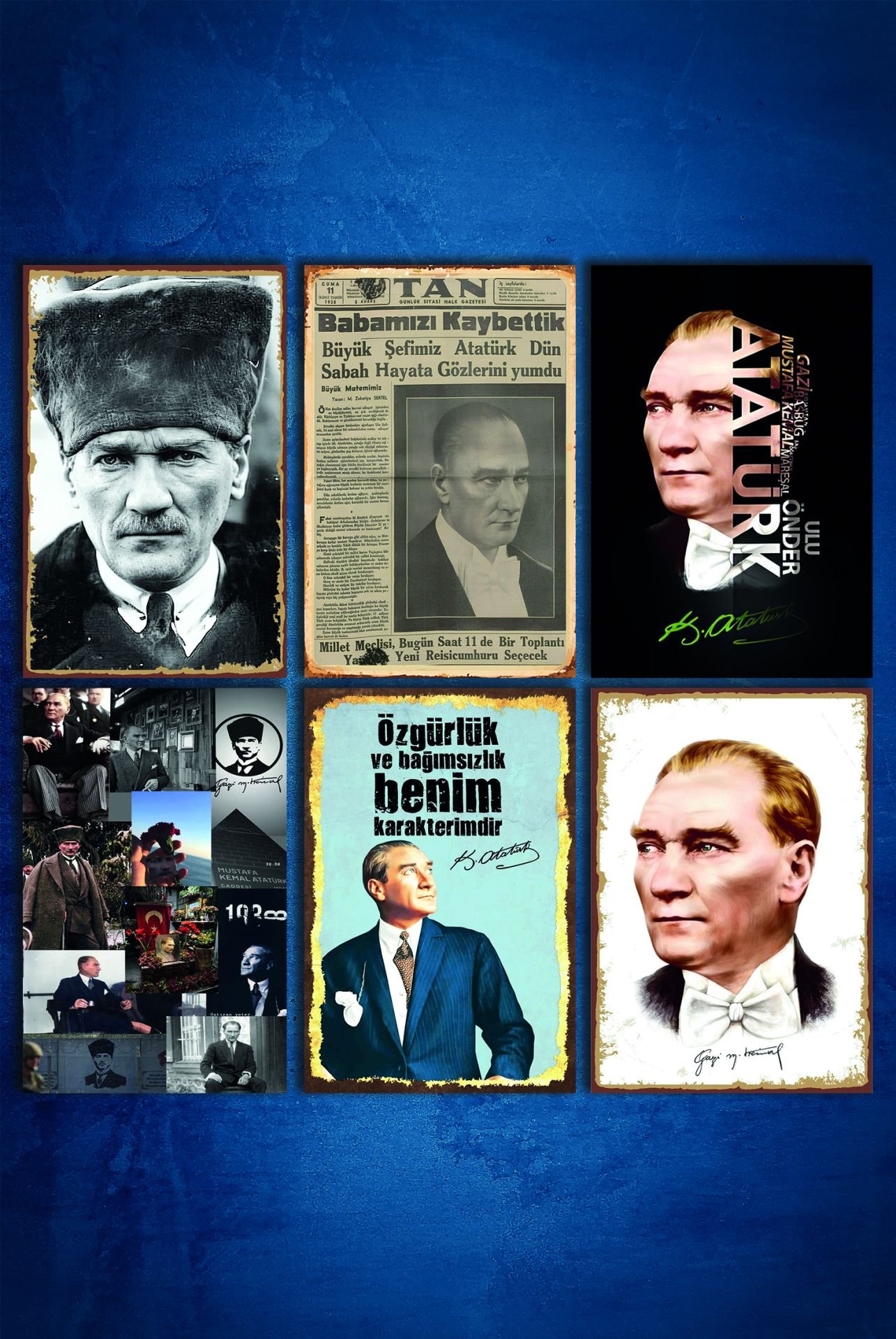 6'lı Retro Ahşap Poster