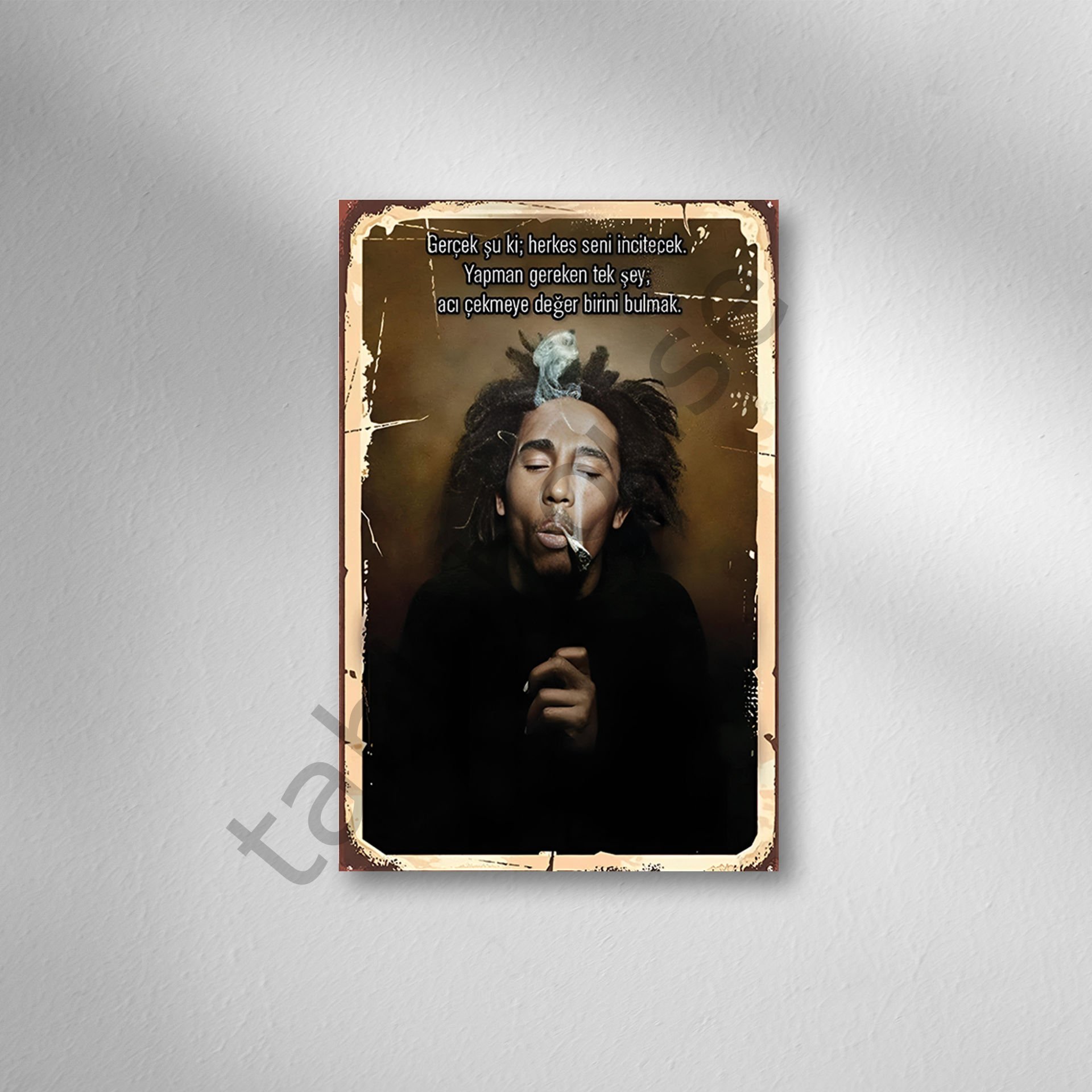 Bob Marley Retro Ahşap Poster