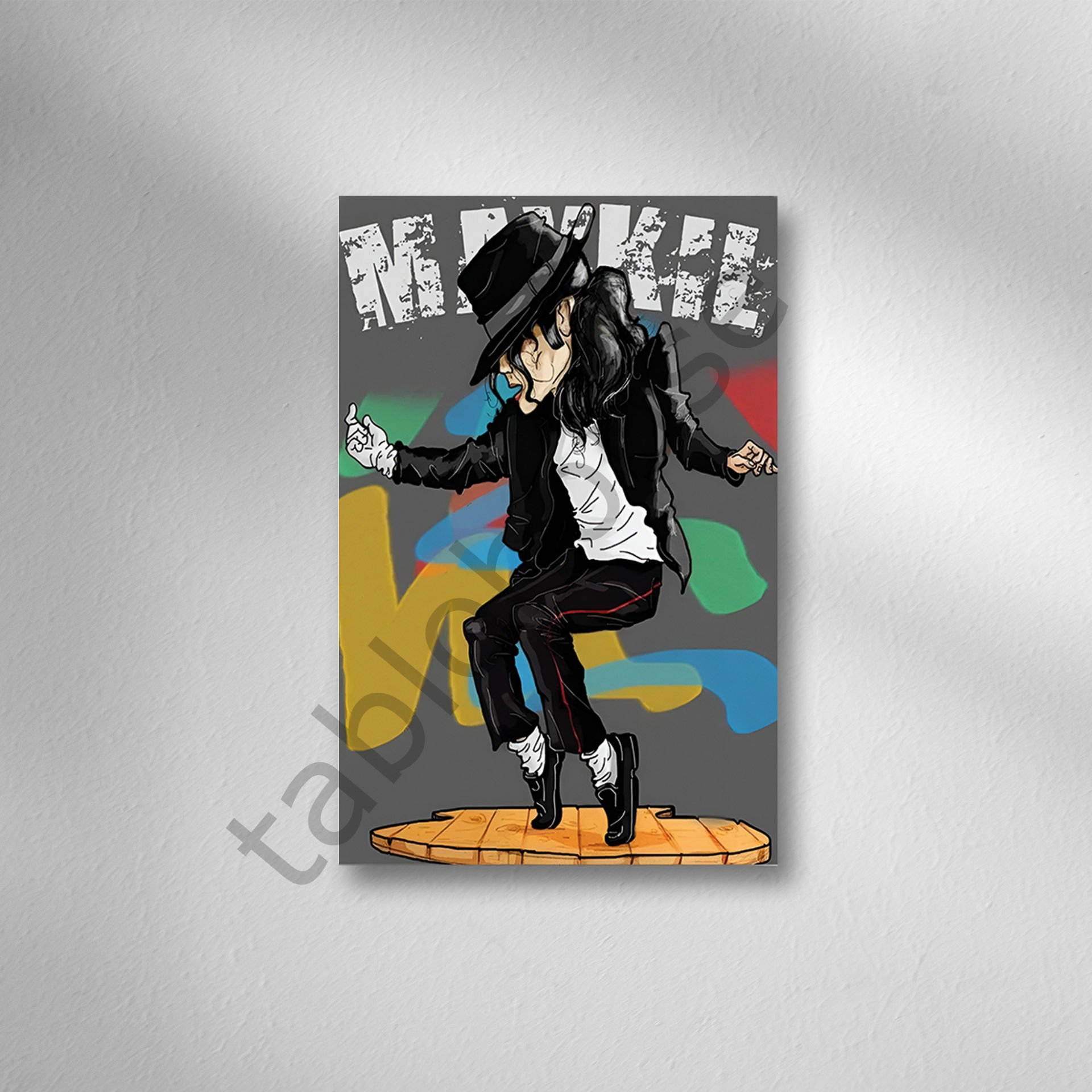 Michael Jackson Retro Ahşap Poster