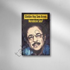 Neşet Ertaş ''Gönlüm Hep Seni Arıyor'' Retro Ahşap Poster
