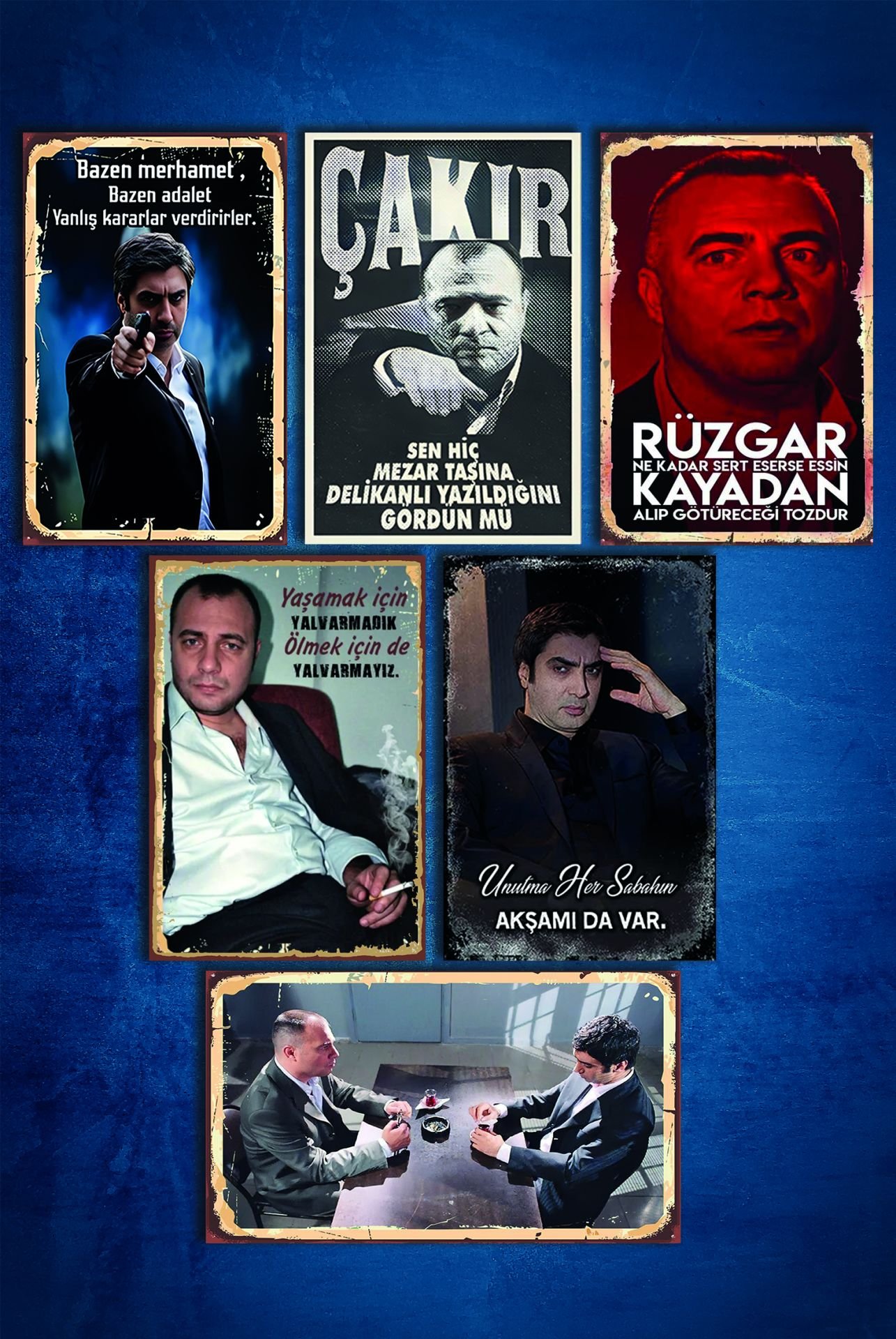 6'lı Retro Ahşap Poster