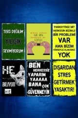 6'lı Retro Ahşap Poster