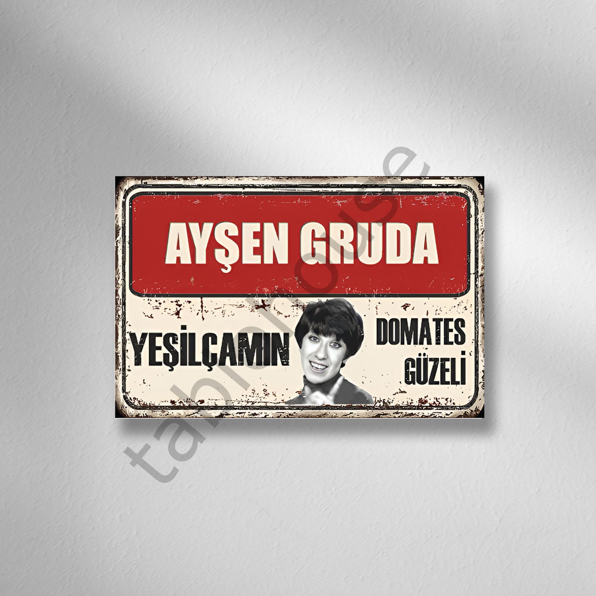 Yeşilçam ''Ayşen Gruda'' Retro Ahşap Poster