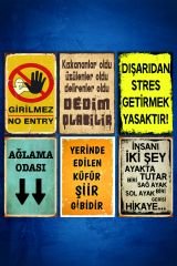 6'lı Retro Ahşap Poster
