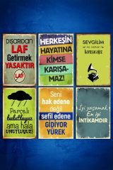 6'lı Retro Ahşap Poster