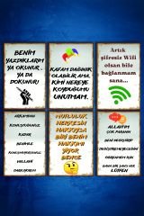 6'lı Retro Ahşap Poster