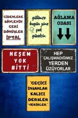 6'lı Retro Ahşap Poster