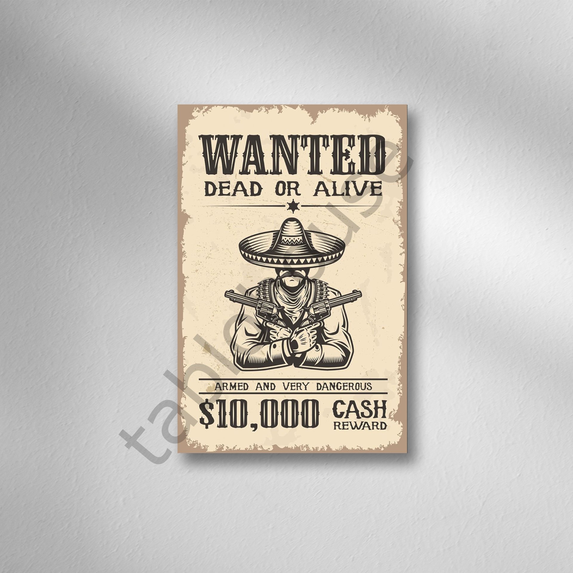 Wanted  Retro Ahşap Poster