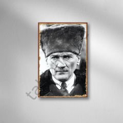 Atatürk Retro Ahşap Poster