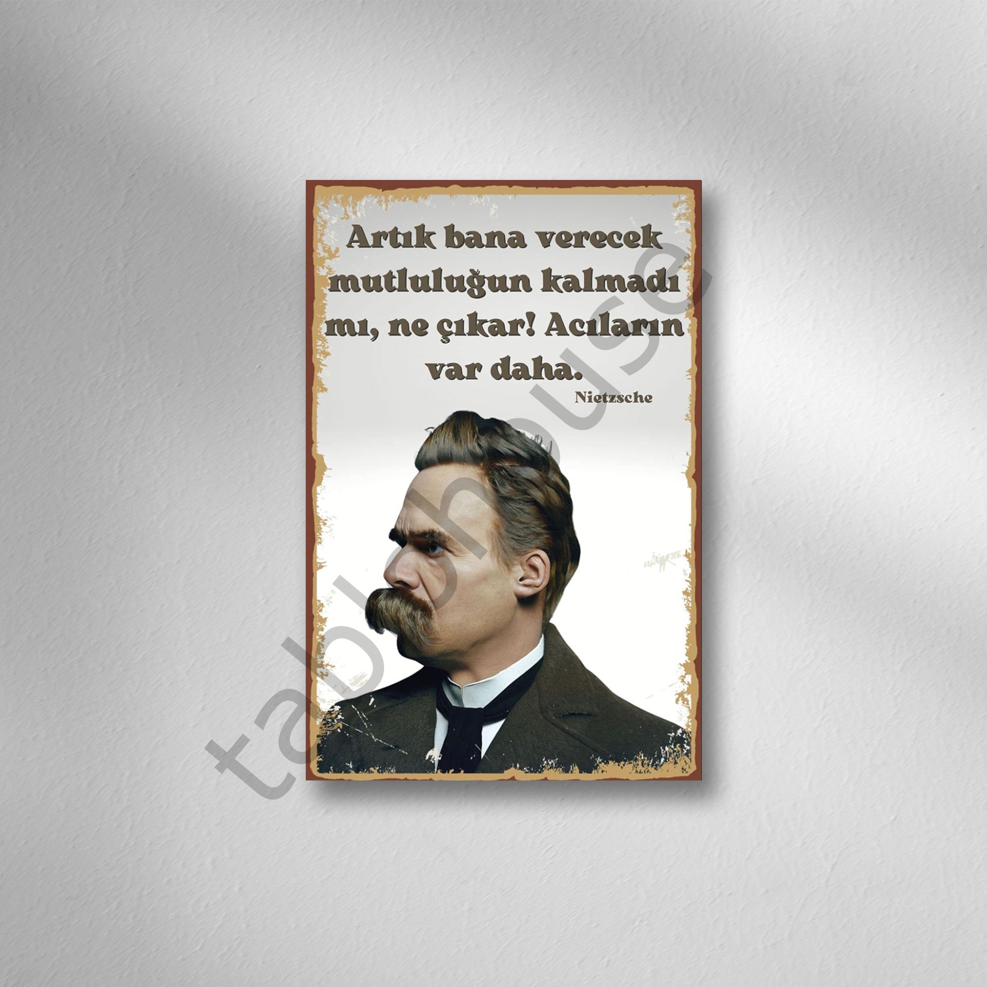 Nietzsche  Retro Ahşap Poster