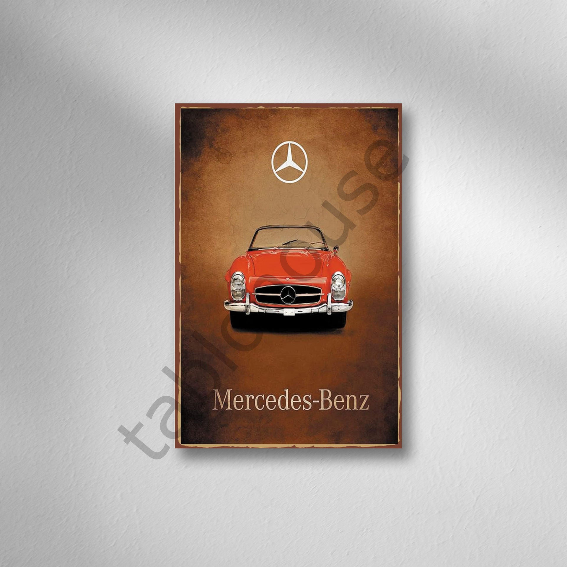 Mercedes Benz Retro Ahşap Poster