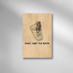 Rakı  Retro Ahşap Poster