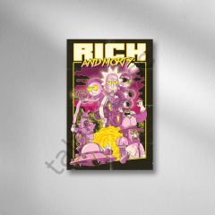 Rıck And Morty Retro Ahşap Poster