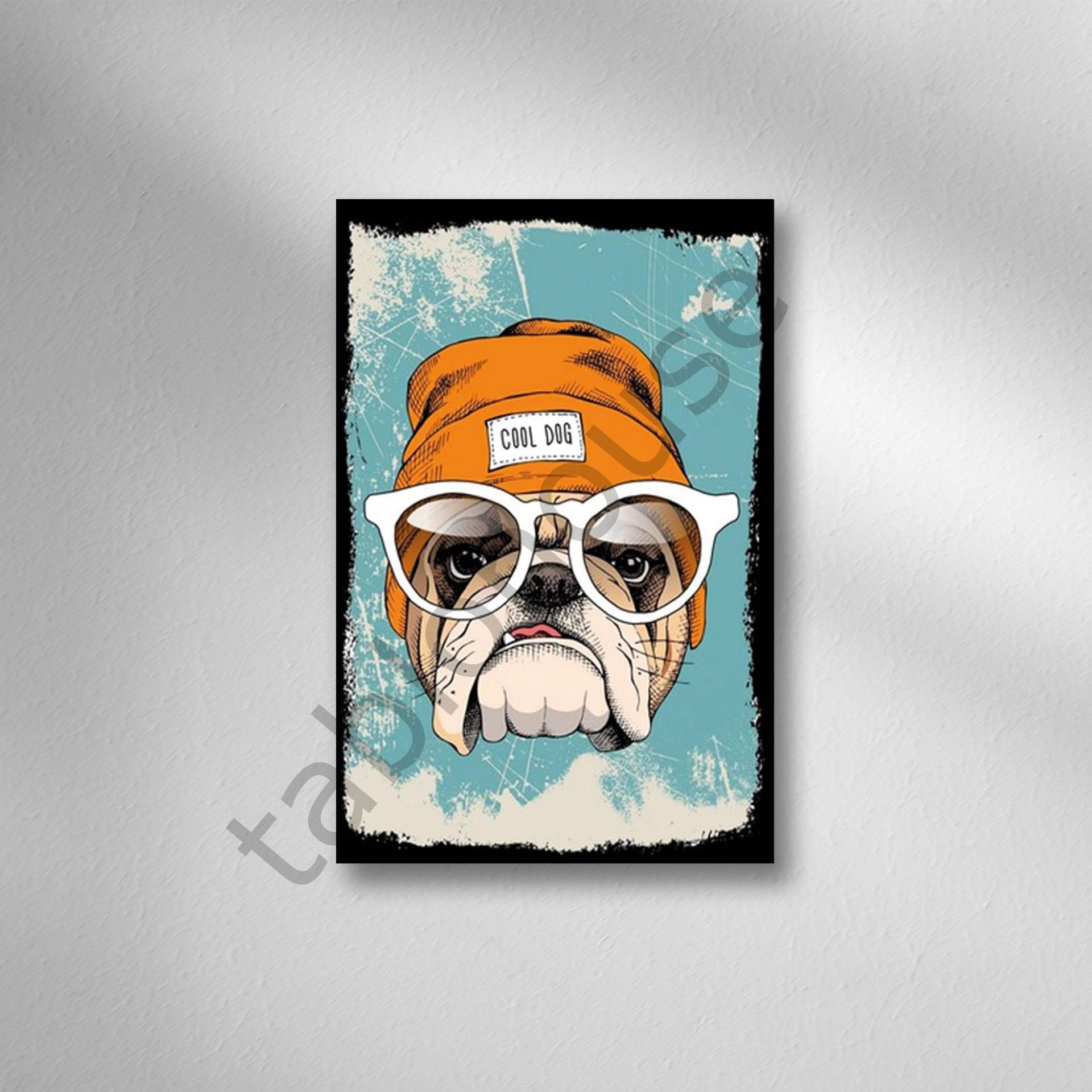 Cool Dog Retro Ahşap Poster