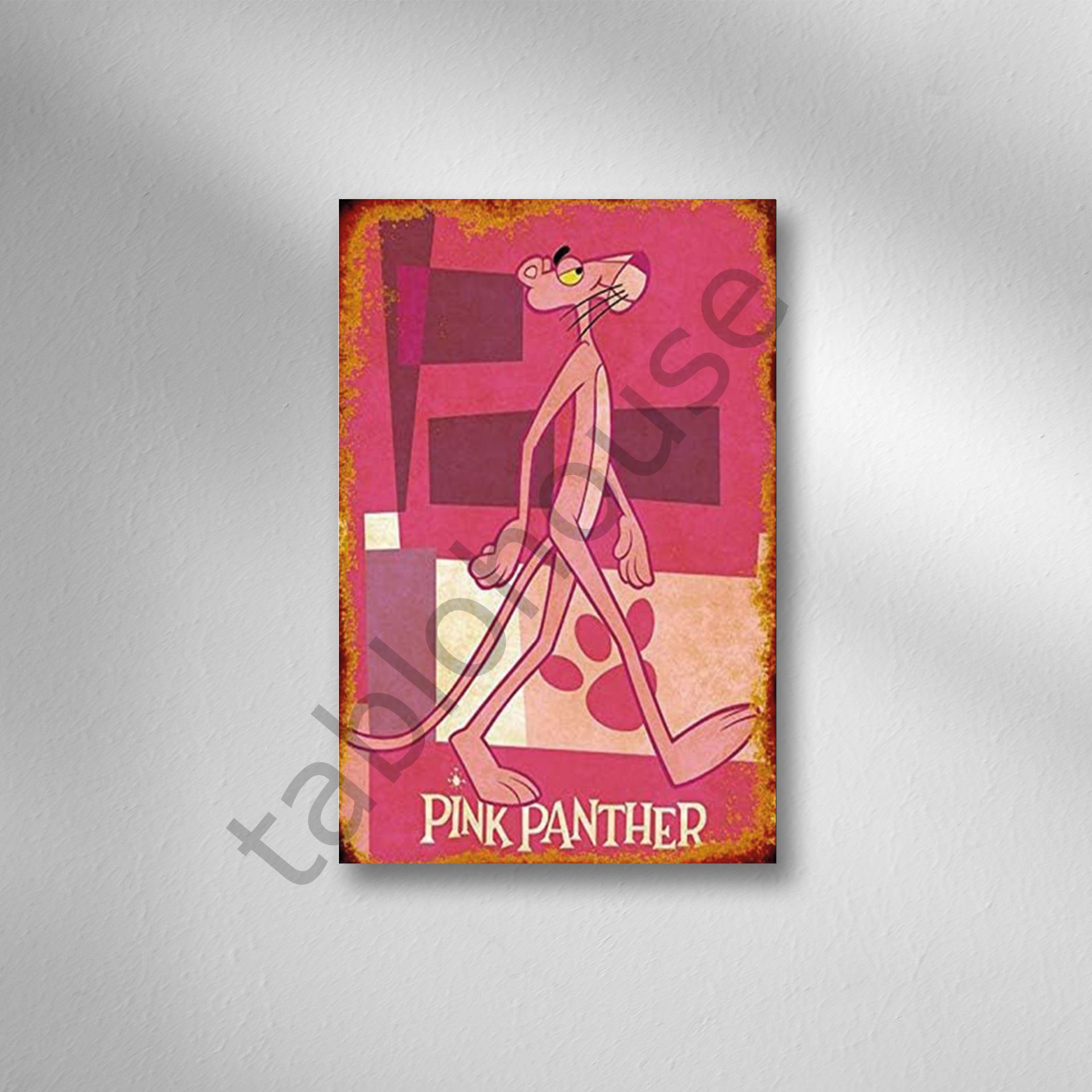 Pink Panter Retro Ahşap Poster