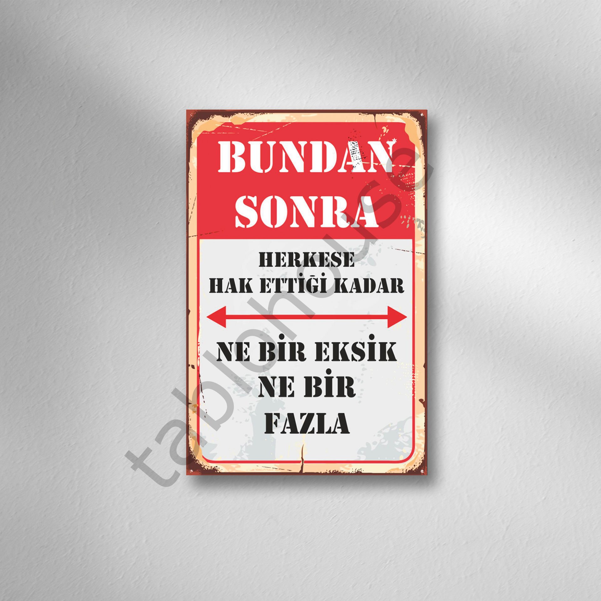 Herkese Hak Ettiği Kadar Retro Ahşap Poster