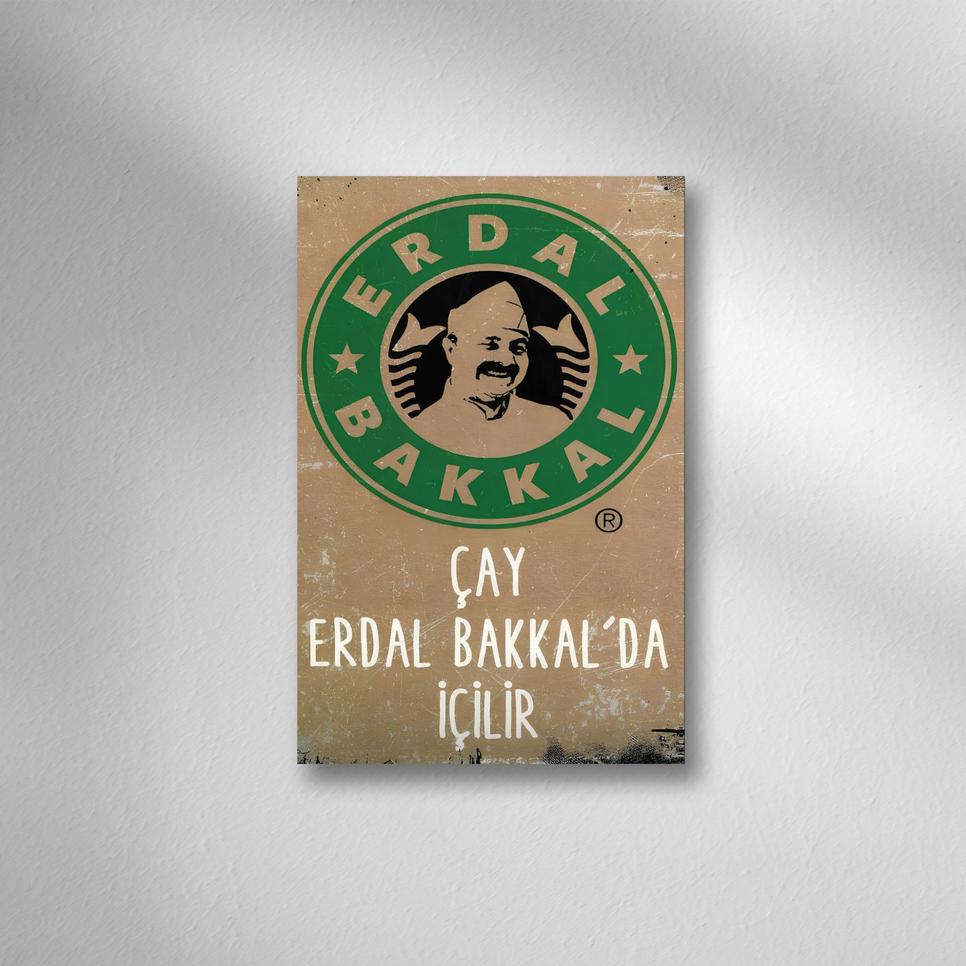 Çay Erdal Bakkalda İçilir Retro Ahşap Poster