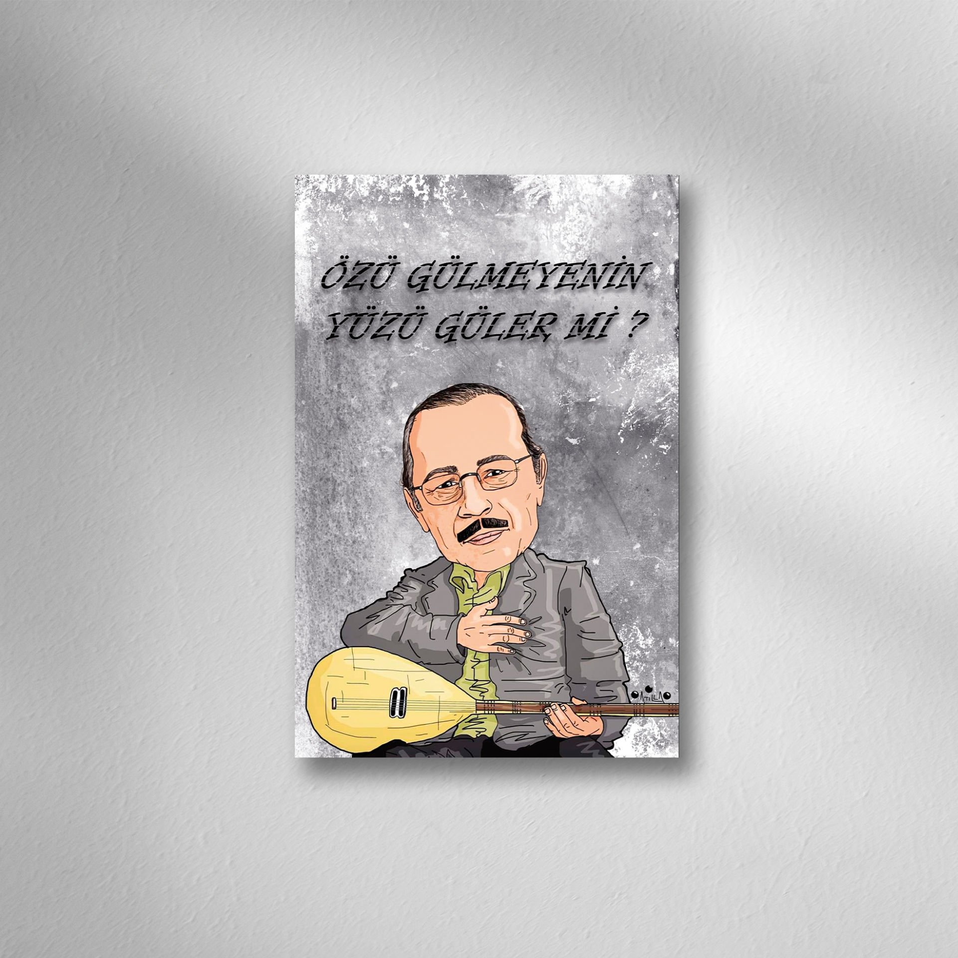 Neşet Ertaş Retro Ahşap Poster