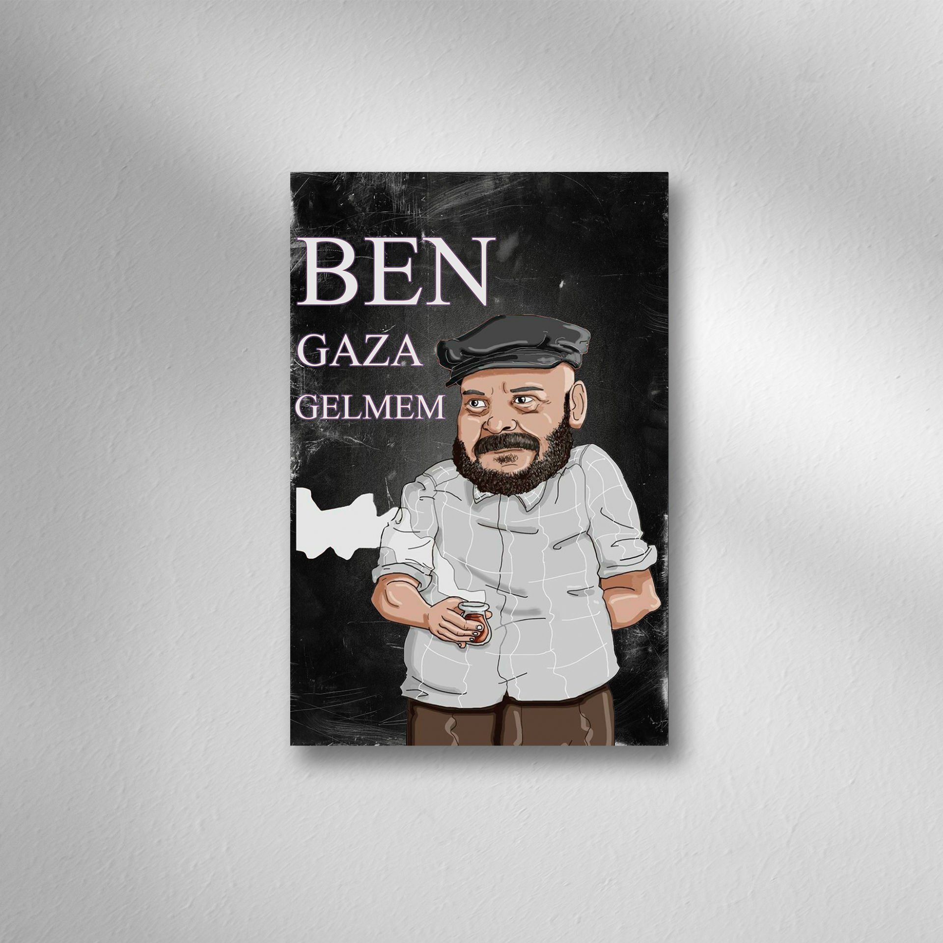 Ben Gaza Gelmem Retro Ahşap Poster
