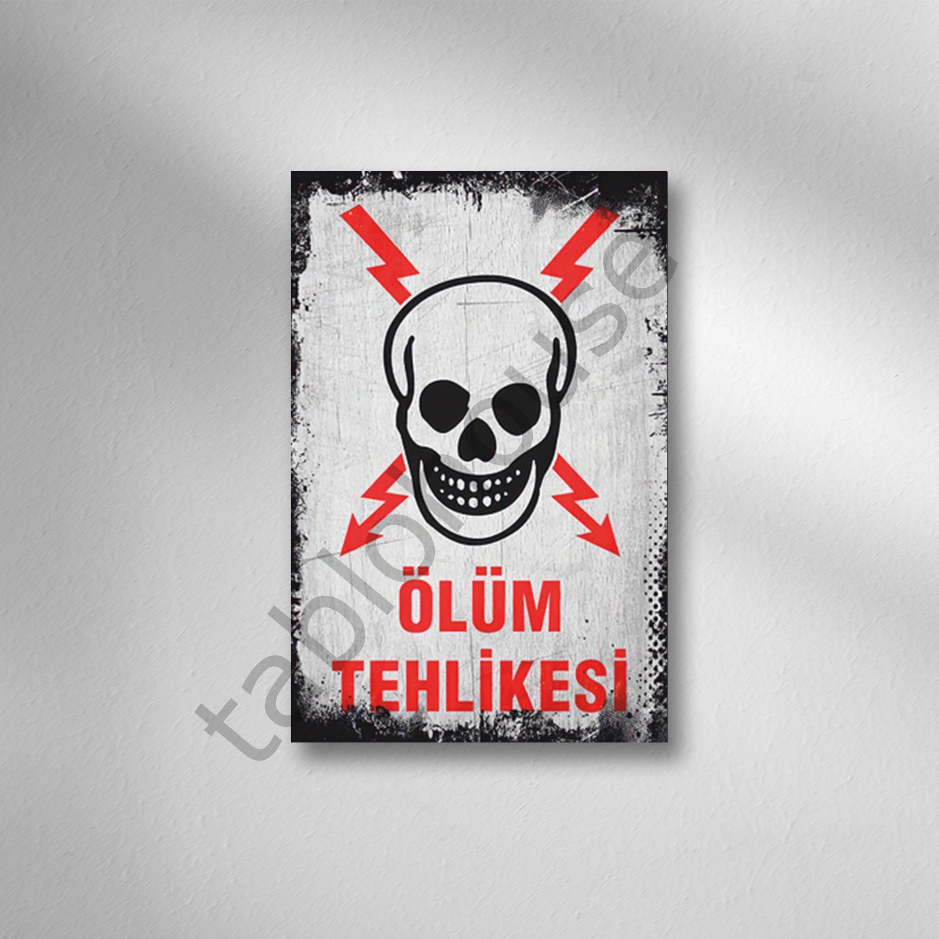 Ölüm Teklikesi Retro Ahşap Poster