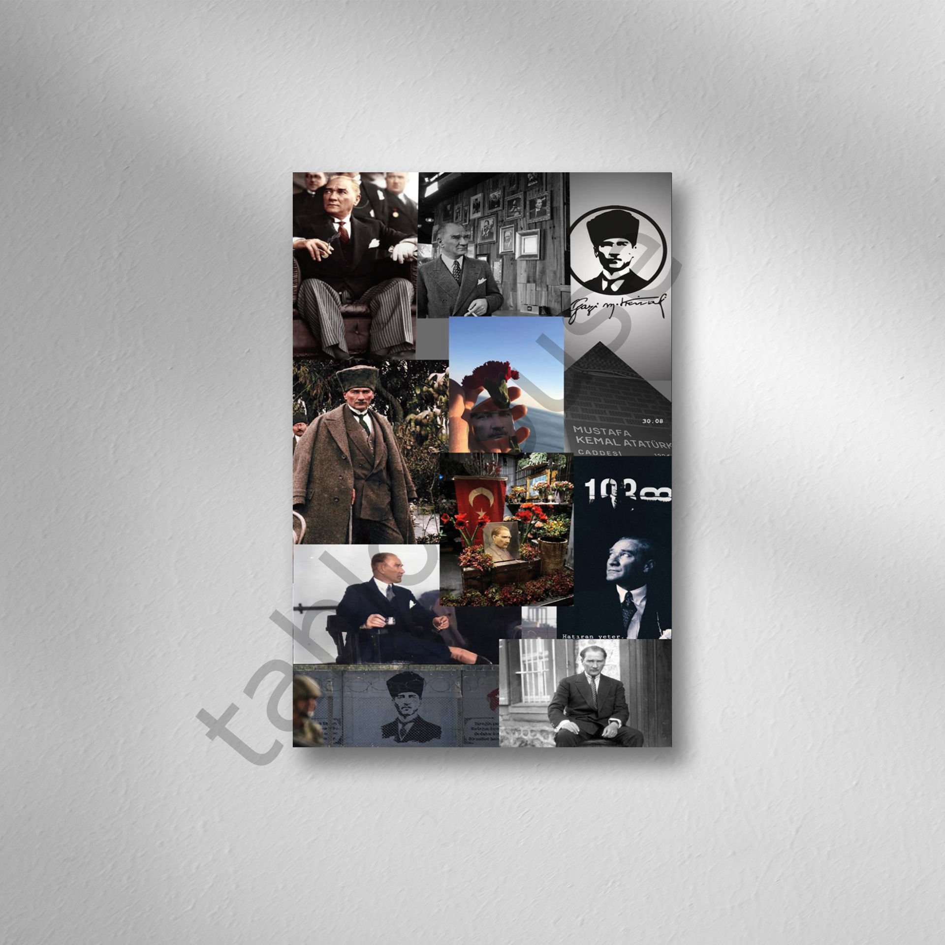 Mustafa Kemal Atatürk Retro Ahşap Poster