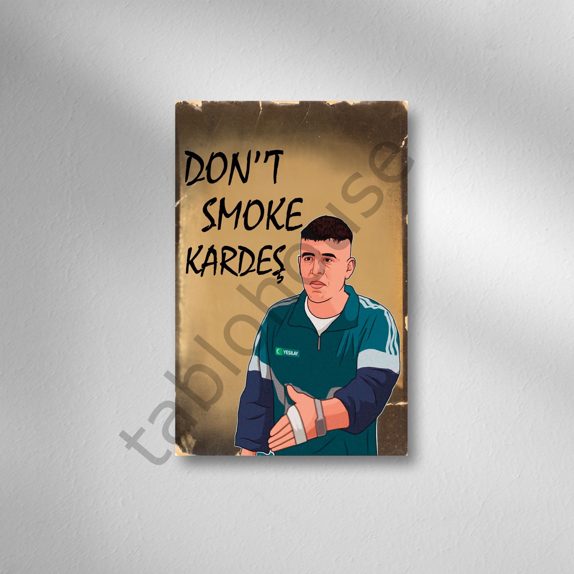Don't Smoke Kardeş! Retro Ahşap Poster