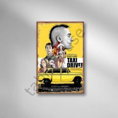 Taxı Driver Retro Ahşap Poster
