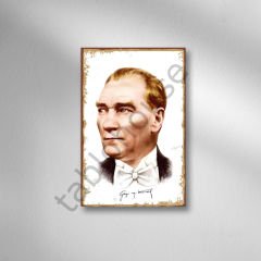 Mustafa Kemal Atatürk Retro Ahşap Poster