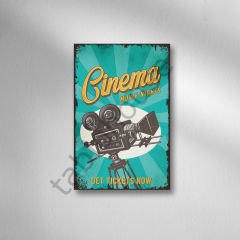 Cinema Retro Ahşap Poster