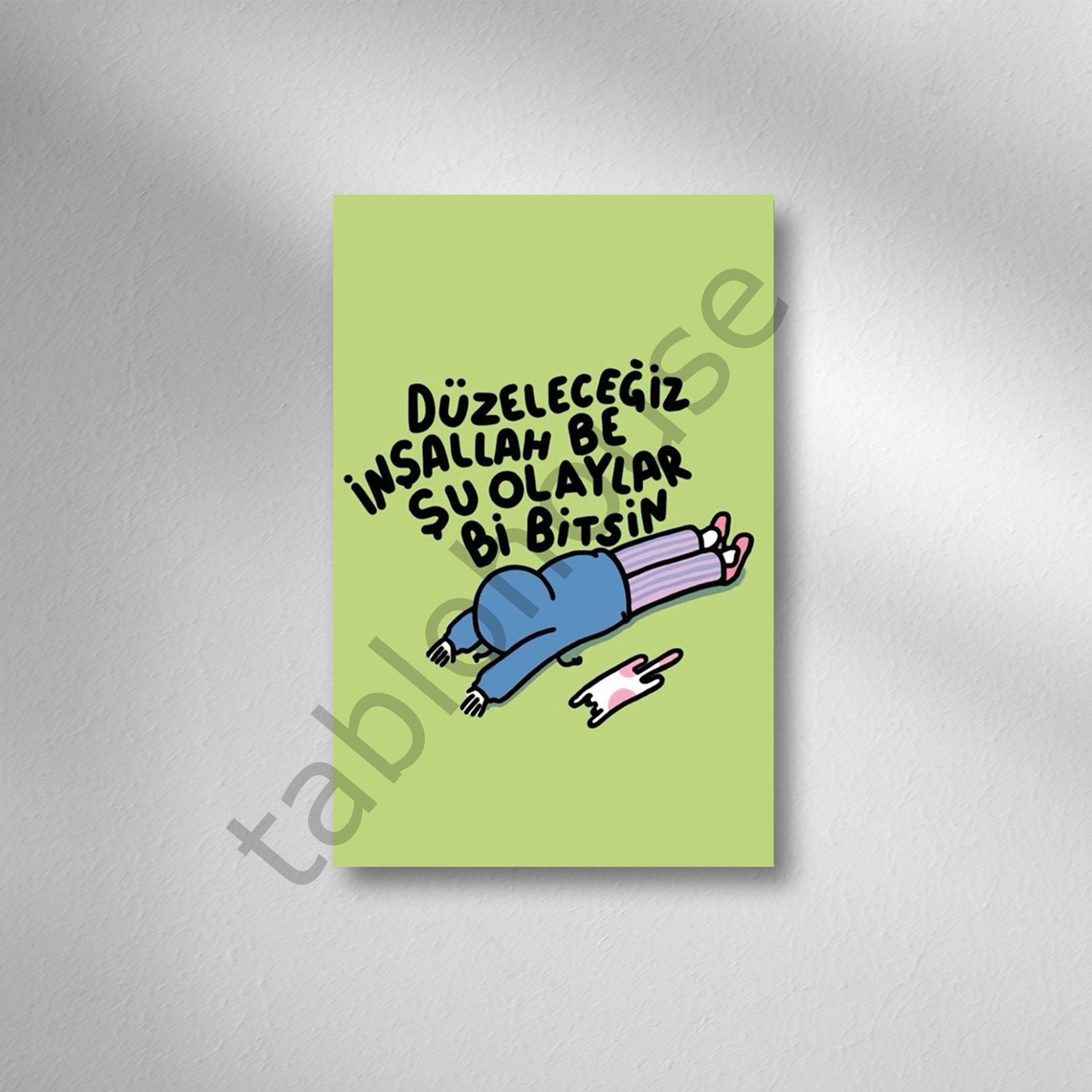 Düzelicez İnşallah Retro Ahşap Poster