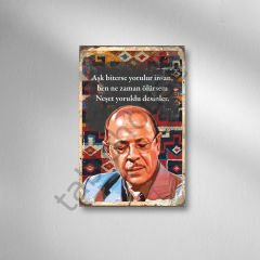 Neşet Ertaş Retro Ahşap Poster